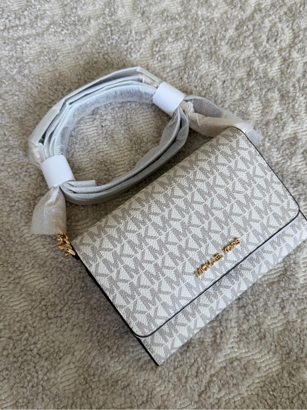 Michael Kors Small Logo Convertible Crossbody Bag VANILLA - BRAND NEW